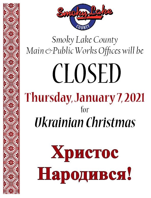 Office Closed for Ukrainian Christmas